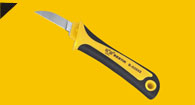 Straight blade type cable stripping knife